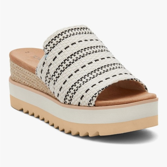 Toms Striped Platform Sandals - Picture 1 of 6